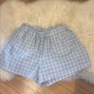 Brandy Melville Light Blue Plaid Athletic Shorts